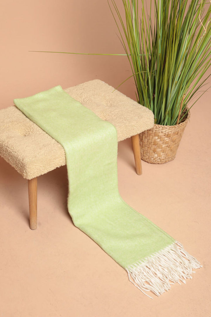 KKT Women's Thick Plain Boucle Pistachio Green Shawl - Balingen