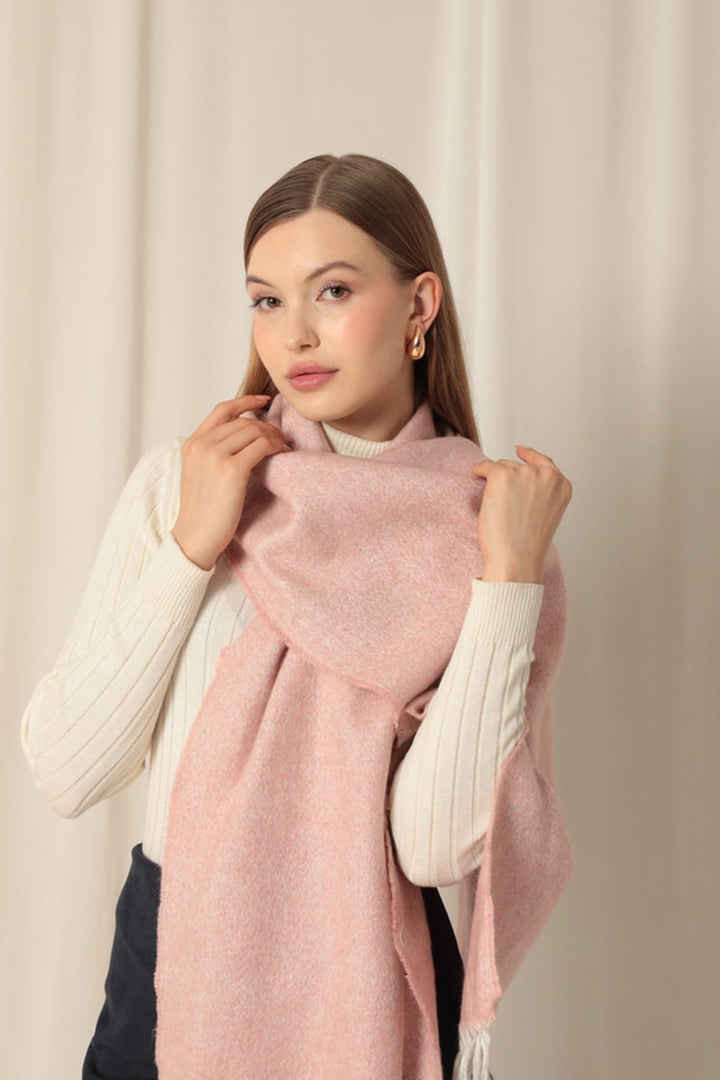 KKT Women's Thick Plain Boucle Pink Shawl - Corvallis