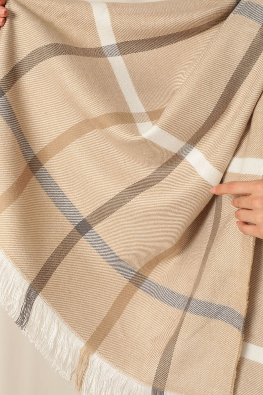 KKT Thick Striped Women's Camel Shawl - Royal Palm Beach