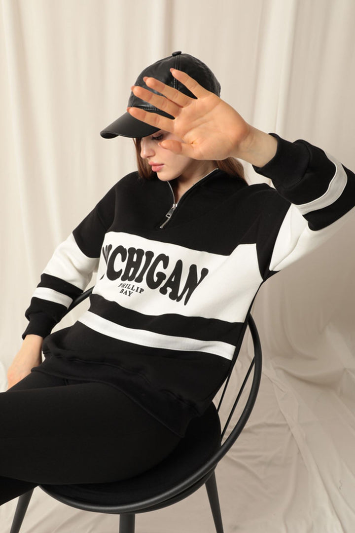 KKT Zippered Women's Black Sweater - Old Bridge