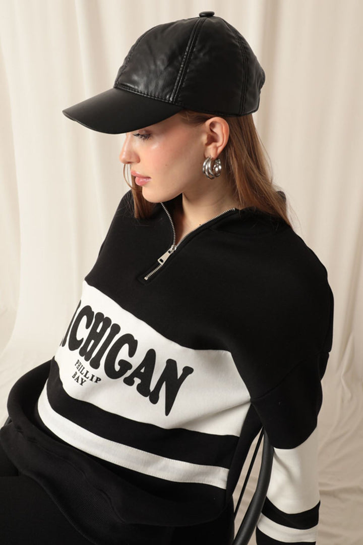KKT Zippered Women's Black Sweater - Old Bridge