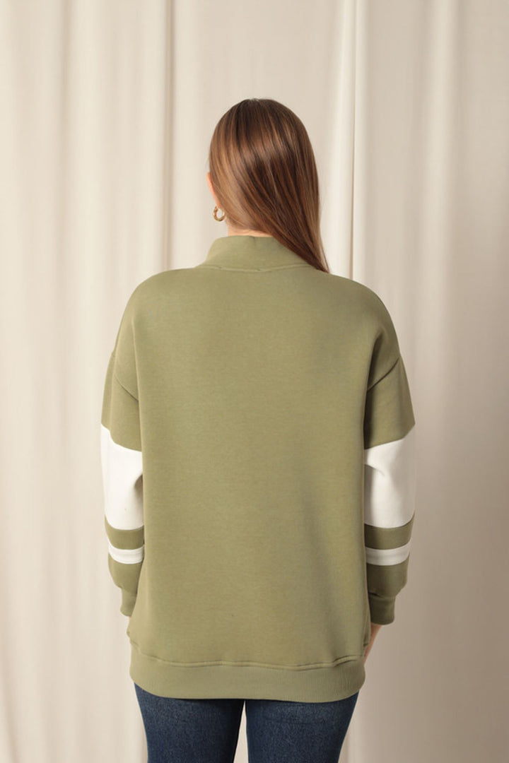 KKT Zippered Women's Khaki Sweater - Chicago