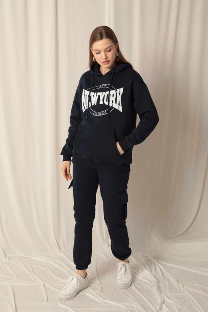 KKT New York Embroidered Women's Navy Blue Sweater - Savannah