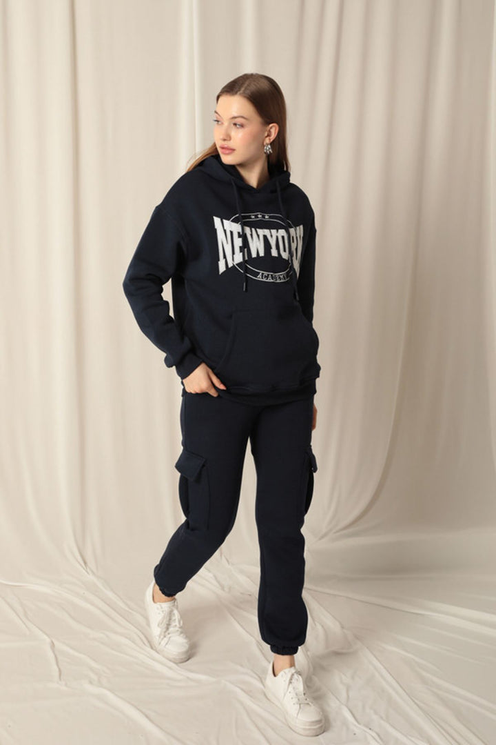 KKT New York Embroidered Women's Navy Blue Sweater - Savannah
