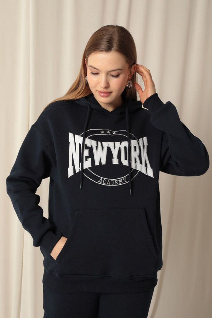 KKT New York Embroidered Women's Navy Blue Sweater - Savannah
