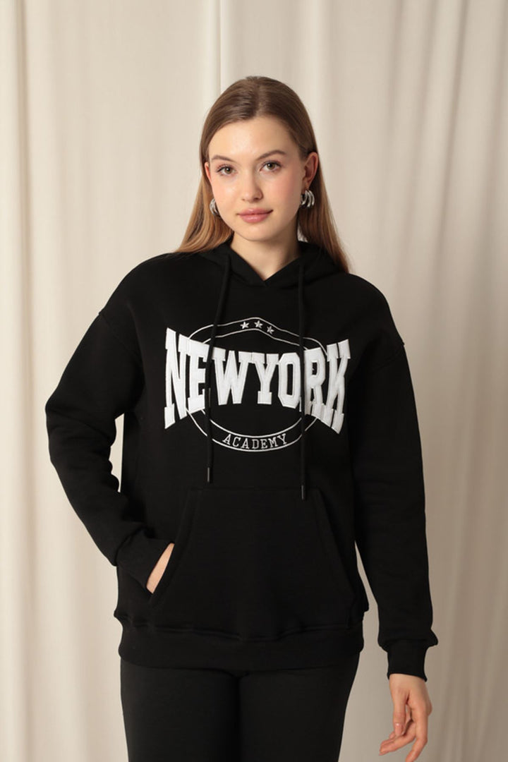 KKT Embroidered Women's Black Sweater - Belfast