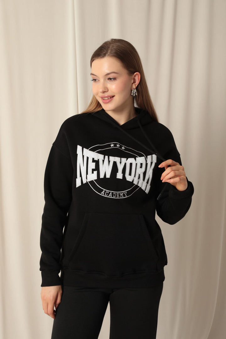 KKT Embroidered Women's Black Sweater - Belfast