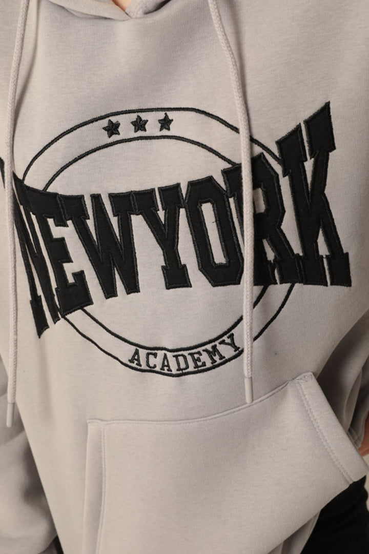 KKT New York Embroidered Women's Dark Gray Sweater - Umán