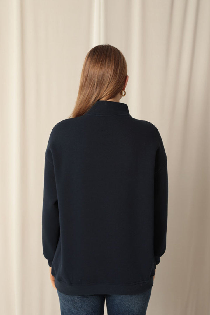 KKT Three Thread Nyc Embroidered Women's Navy Blue Sweater - Maidstone