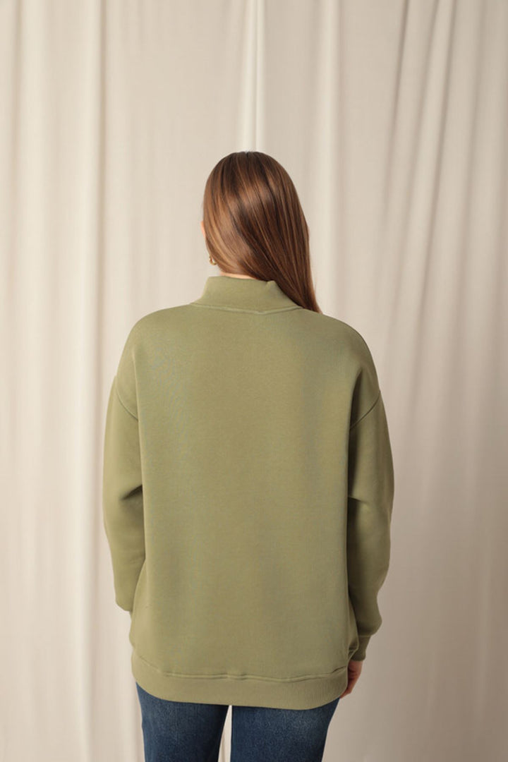 KKT Nyc Embroidered Women's Khaki Sweater - Cosamaloapan