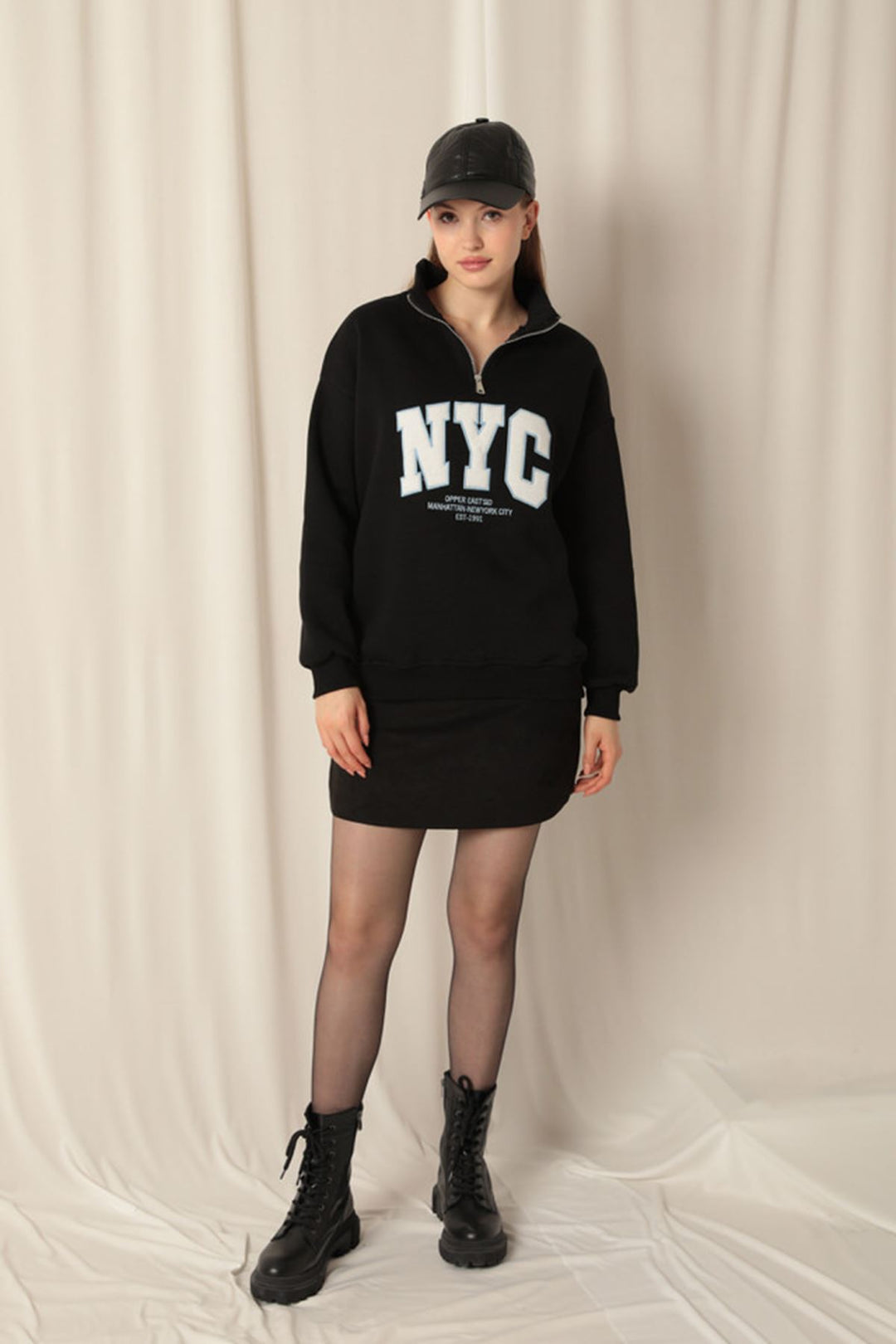 KKT Nyc Embroidered Women's Black Sweater - Deerfield Beach