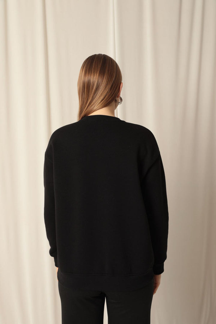 KKT Zero Collar Women's Black Sweater - Trapani