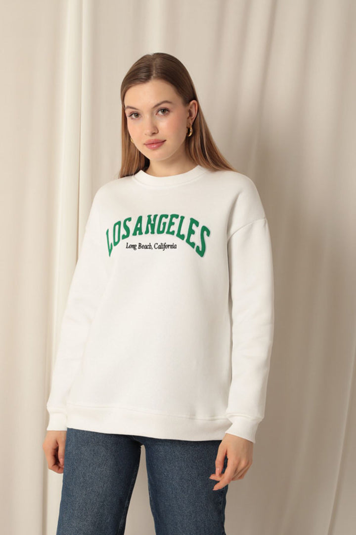 KKT Embroidered Zero Collar Women's Ecru Sweat - Balingen