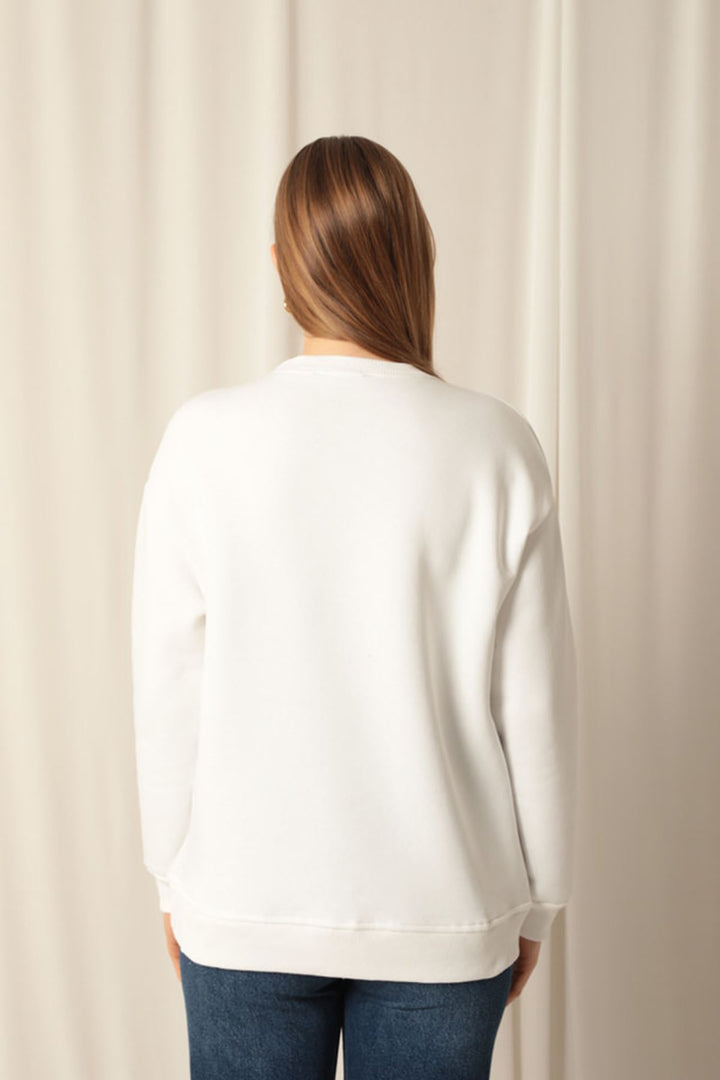 KKT Embroidered Zero Collar Women's Ecru Sweat - Balingen