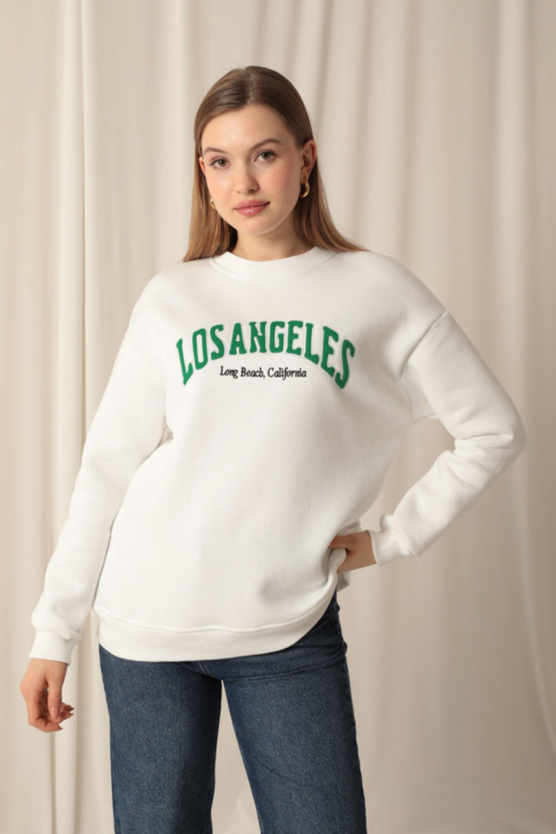 KKT Embroidered Zero Collar Women's Ecru Sweat - Balingen