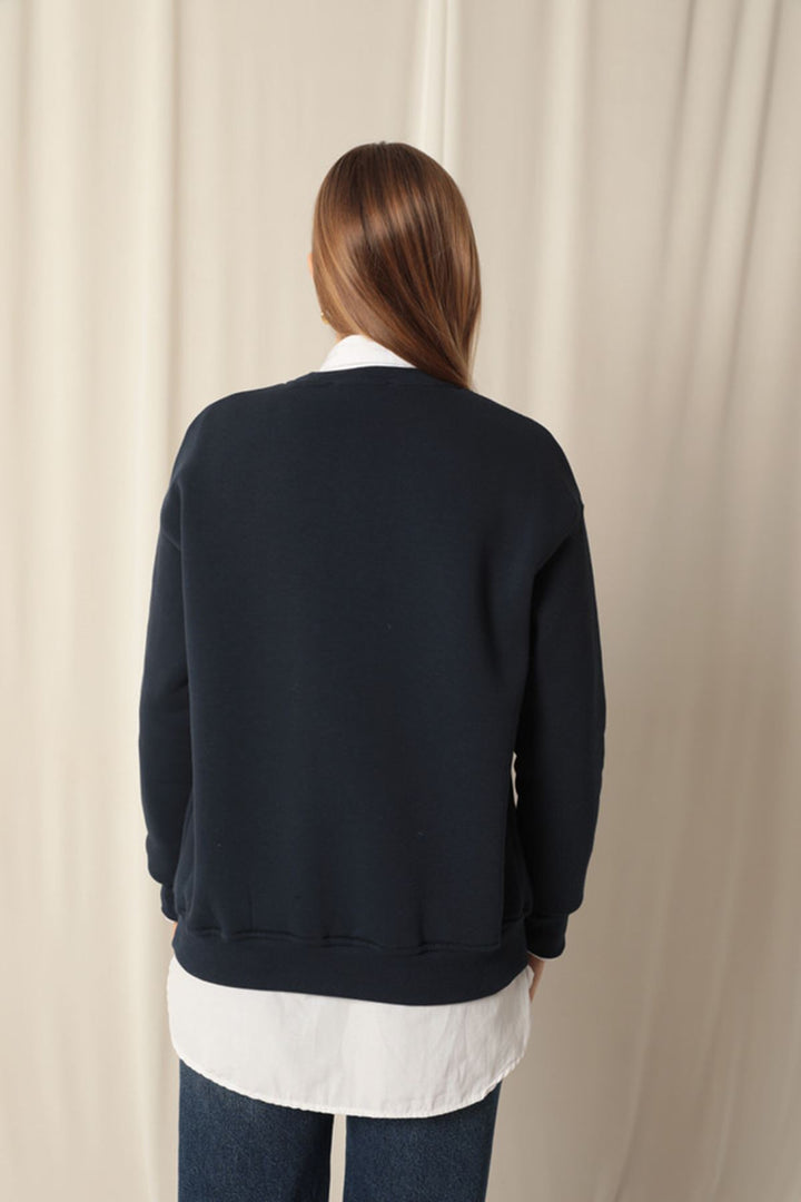 KKT Zero Collar Women's Navy Blue Sweater - Lakeshore