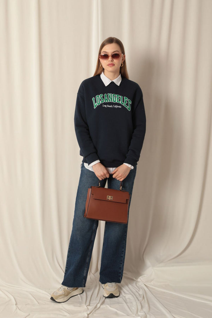 KKT Zero Collar Women's Navy Blue Sweater - Lakeshore