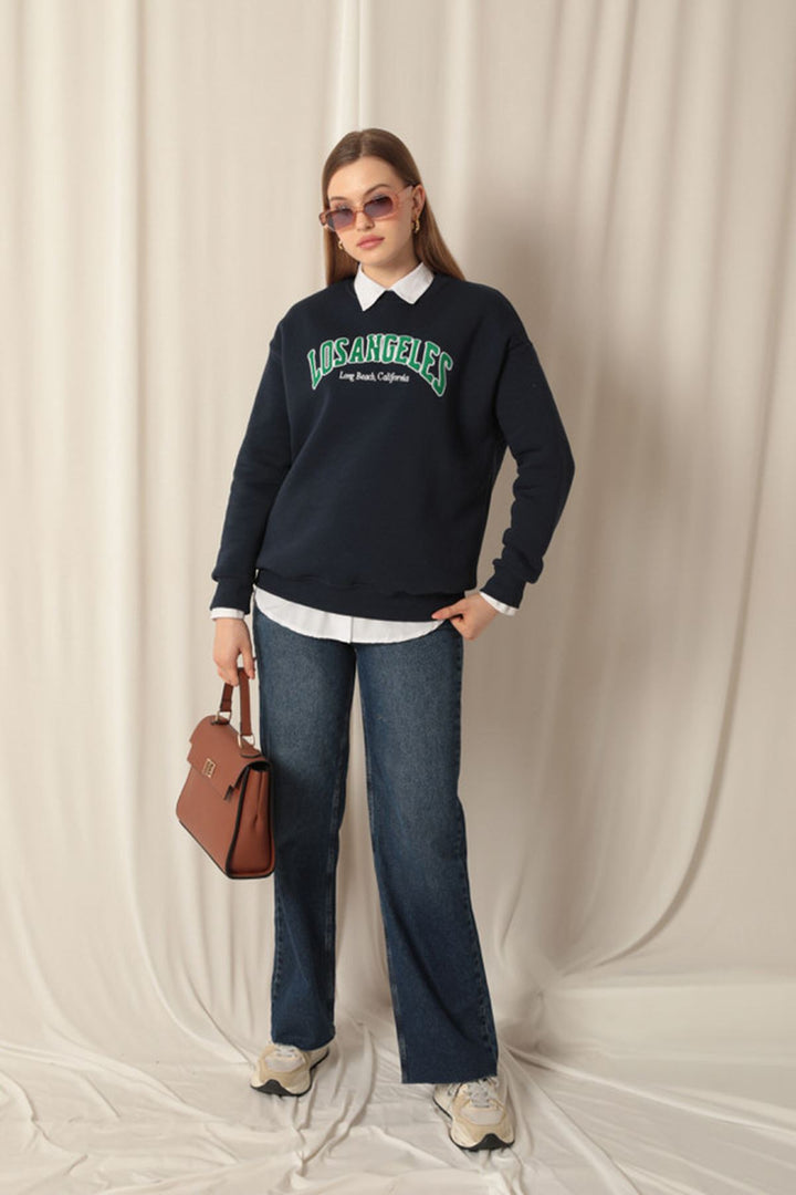 KKT Zero Collar Women's Navy Blue Sweater - Lakeshore