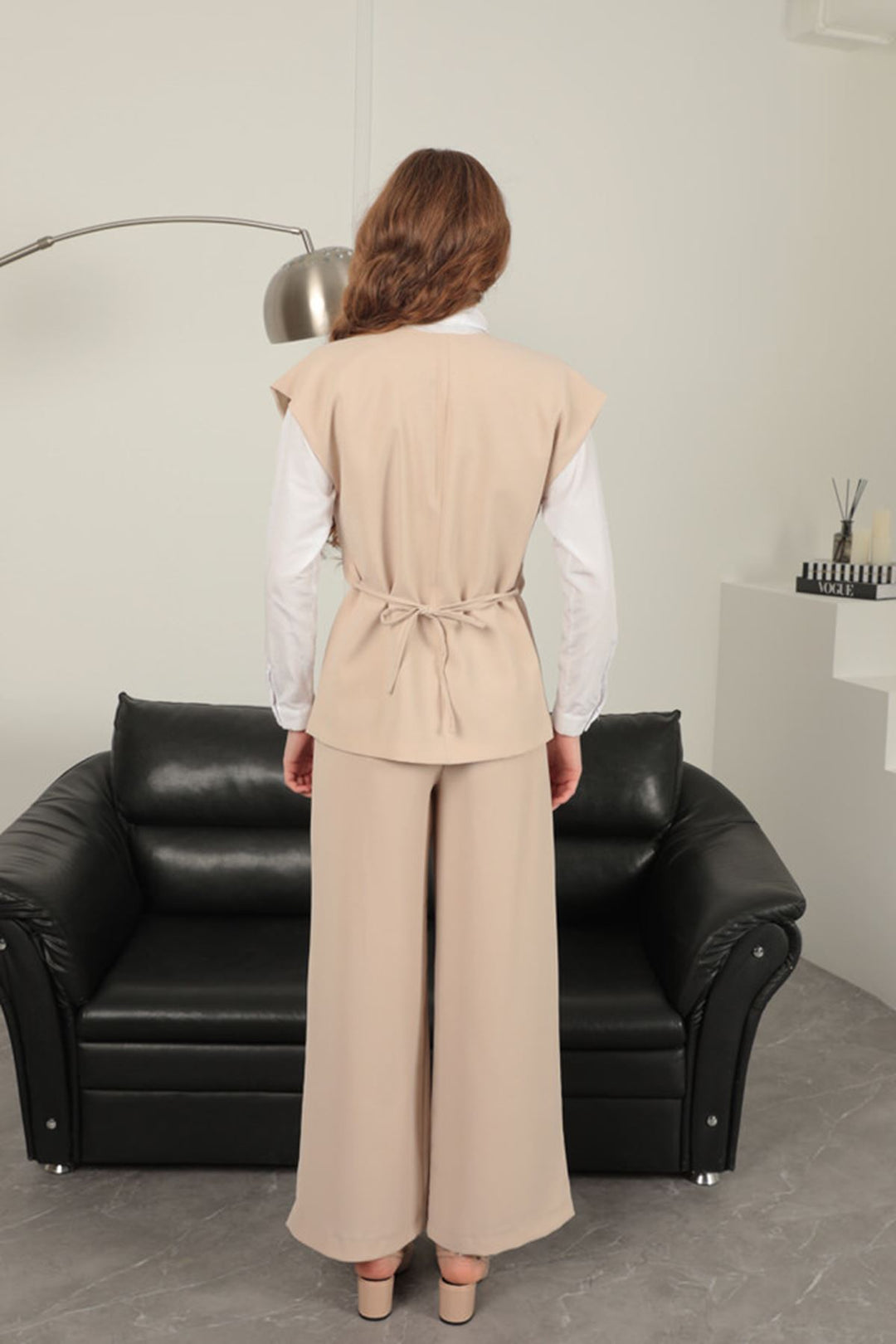 KKT Polyviscon Fabric Women's Vest-Beige - Monopoli