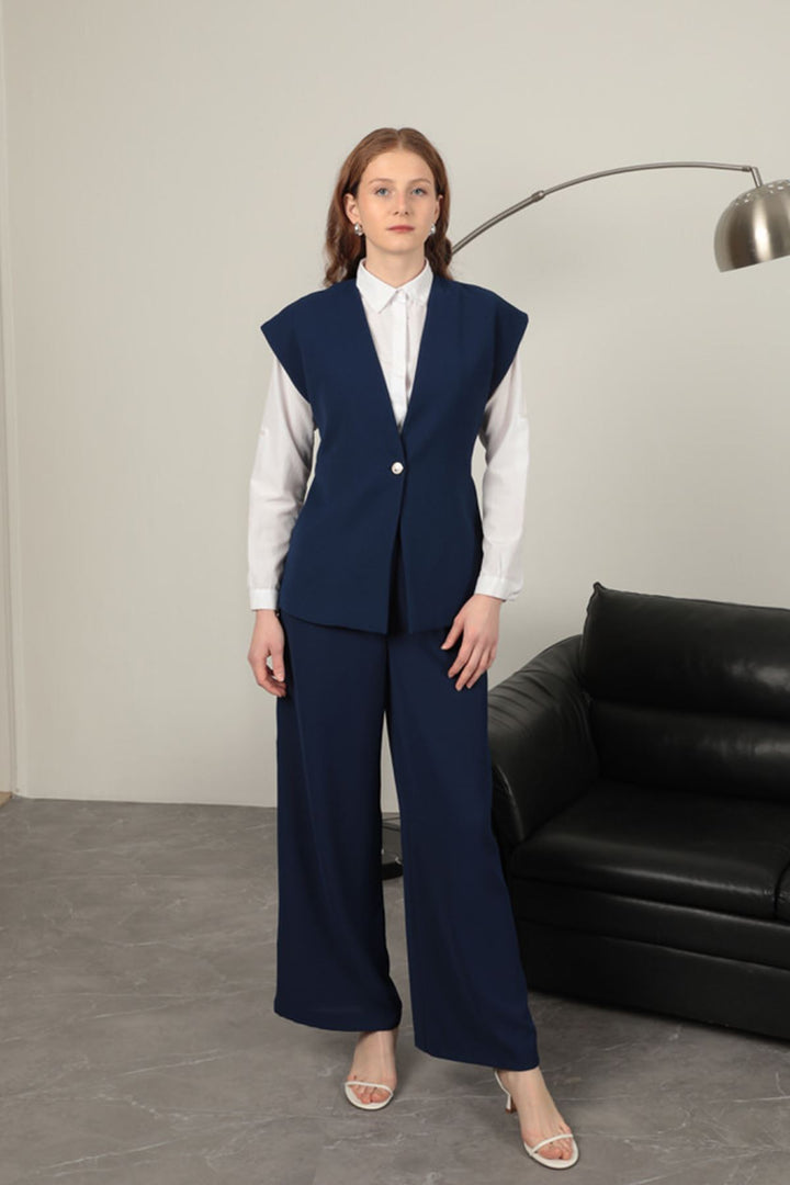 KKT Polyviscon Fabric Women's Vest-Navy Blue - Ivano-Frankivsk