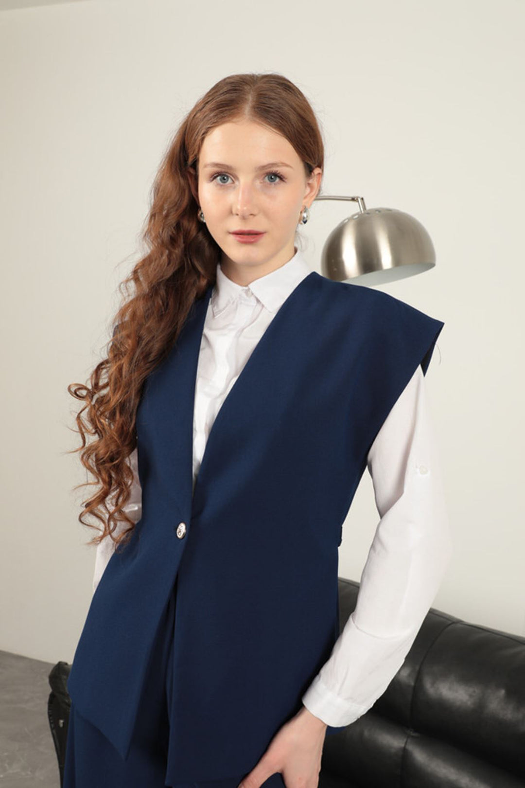 KKT Polyviscon Fabric Women's Vest-Navy Blue - Ivano-Frankivsk