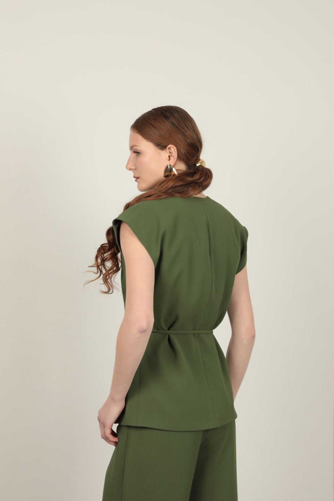 KKT Polyviscon Fabric Women's Vest-Khaki - Hamburg