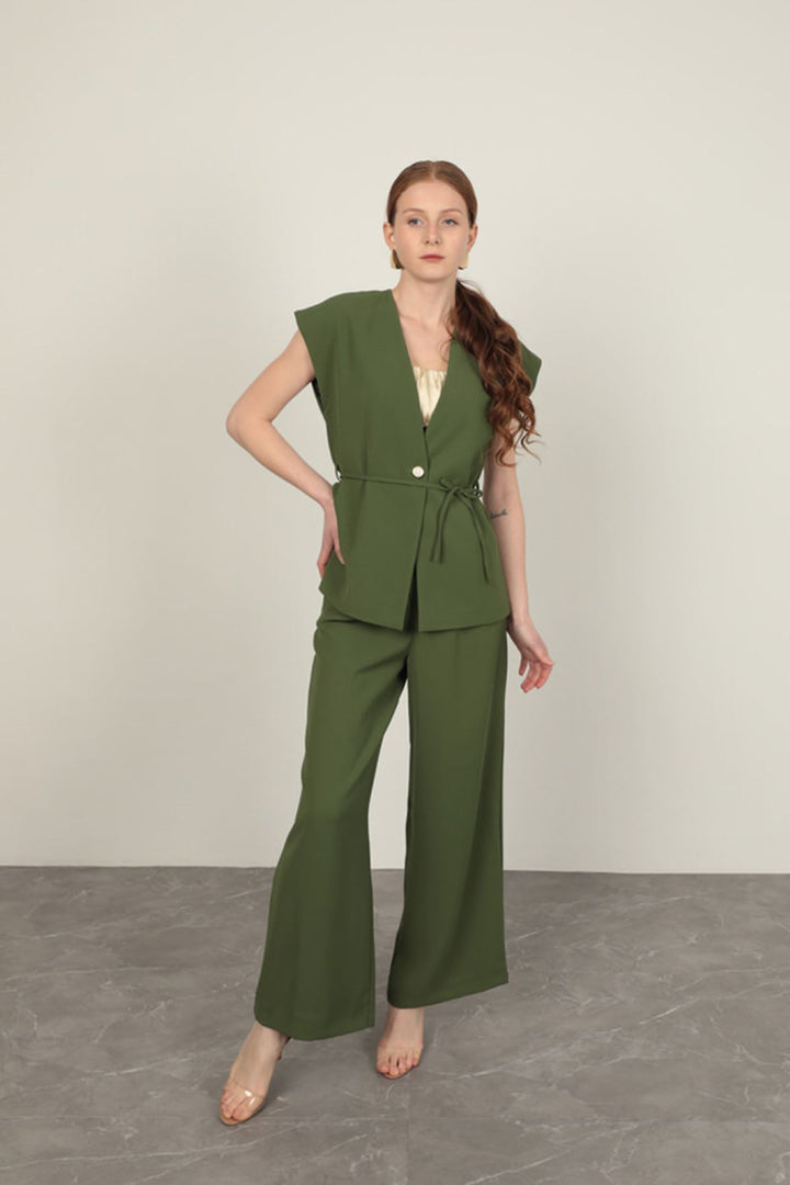 KKT Polyviscon Fabric Women's Vest-Khaki - Hamburg