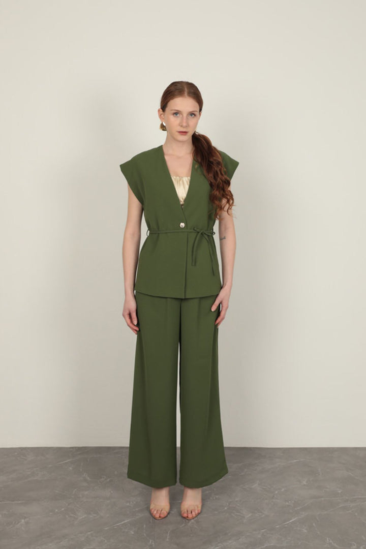 KKT Polyviscon Fabric Women's Vest-Khaki - Hamburg