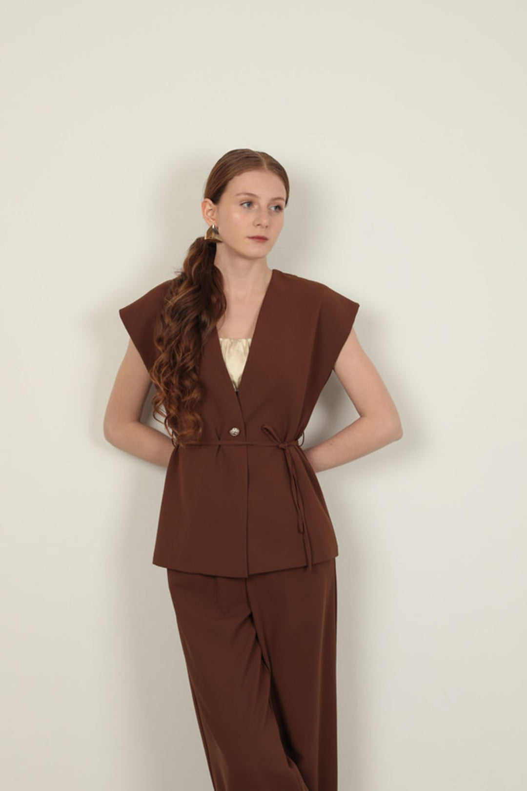 KKT Polyviscon Fabric Women's Vest-Coffee - Croydon
