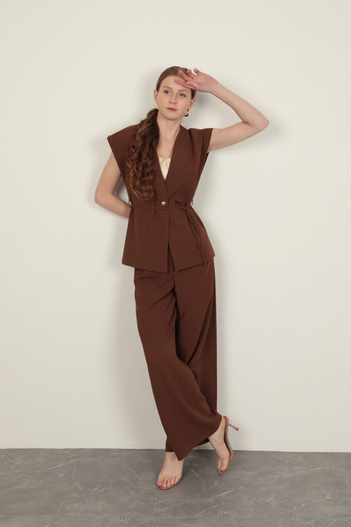 KKT Polyviscon Fabric Women's Vest-Coffee - Croydon