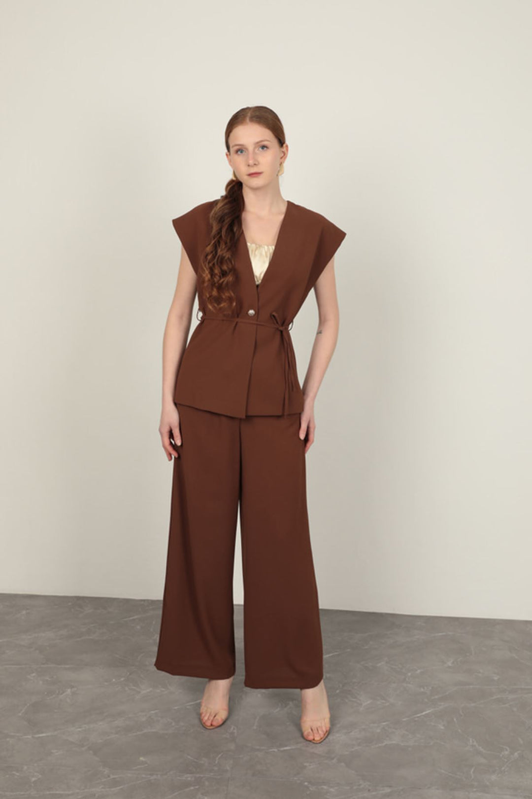 KKT Polyviscon Fabric Women's Vest-Coffee - Croydon