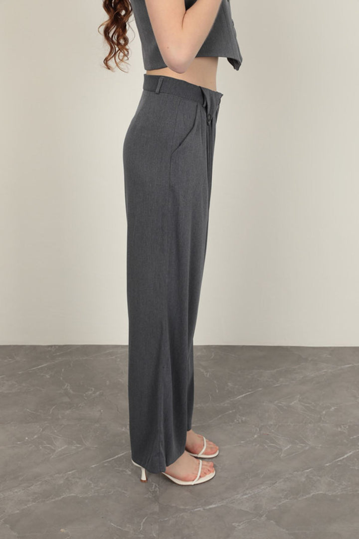 KKT Polyviscon Fabric Anthracite Women's Vest Set - Metairie
