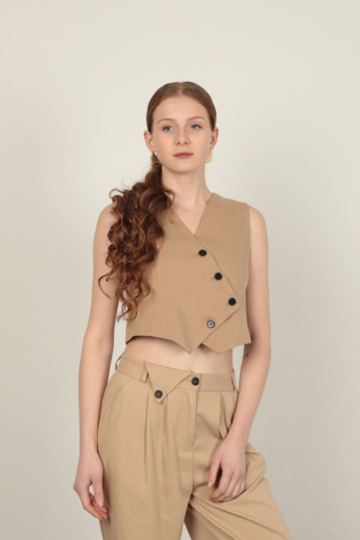 KKT Polyviscon Fabric Stone Women's Vest Set - Poltava