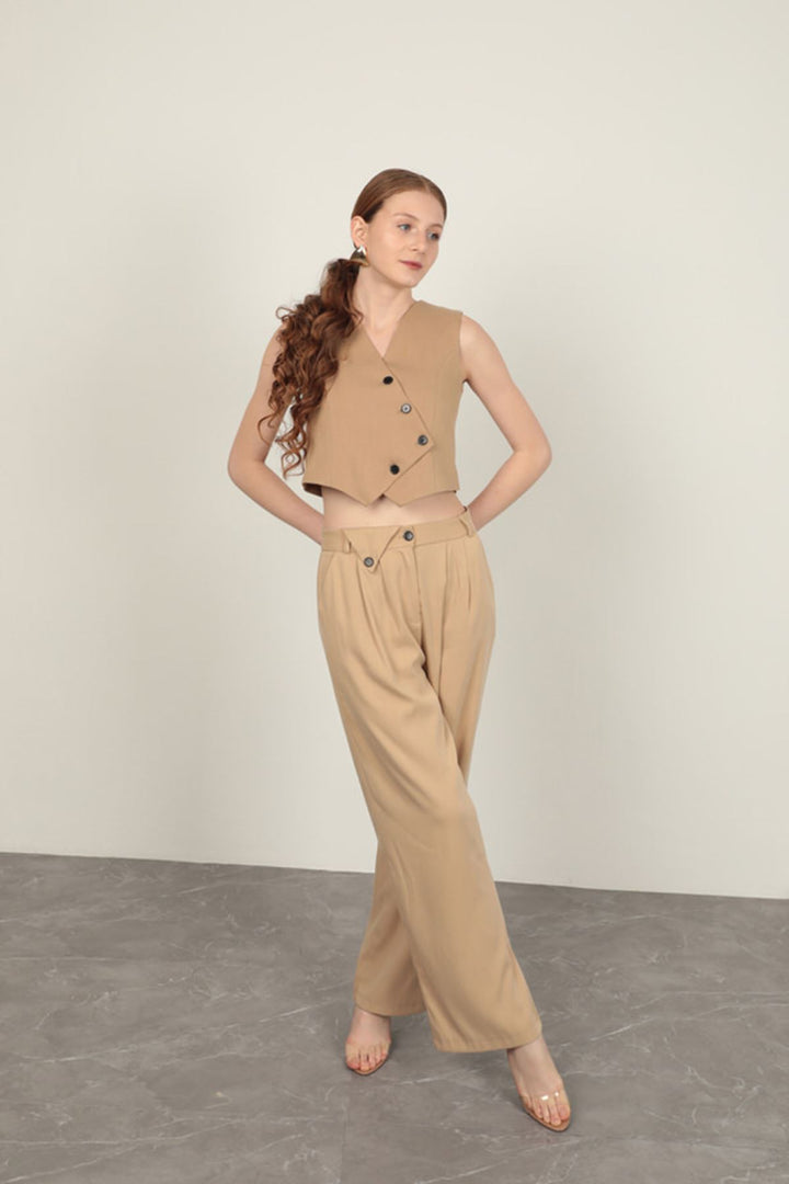 KKT Polyviscon Fabric Stone Women's Vest Set - Poltava
