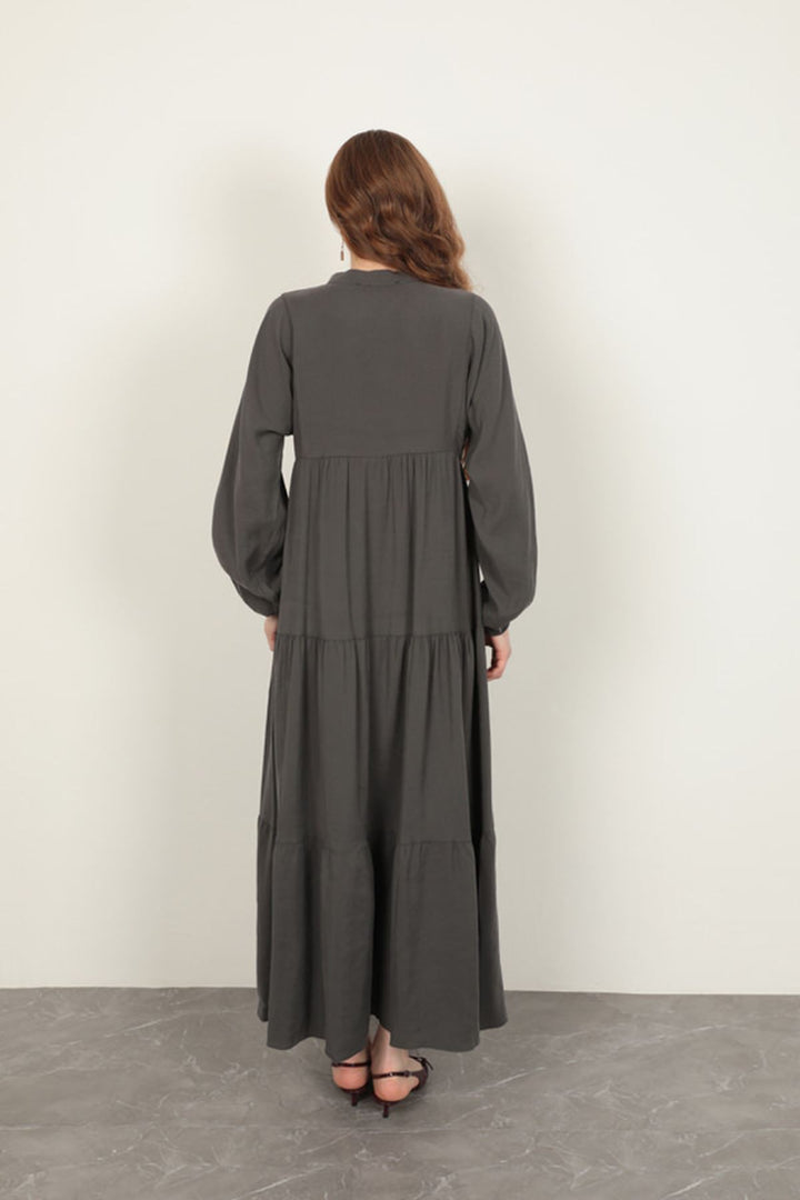 KKT Modal Fabric Elastic Sleeve Anthracite Dress - Stralsund