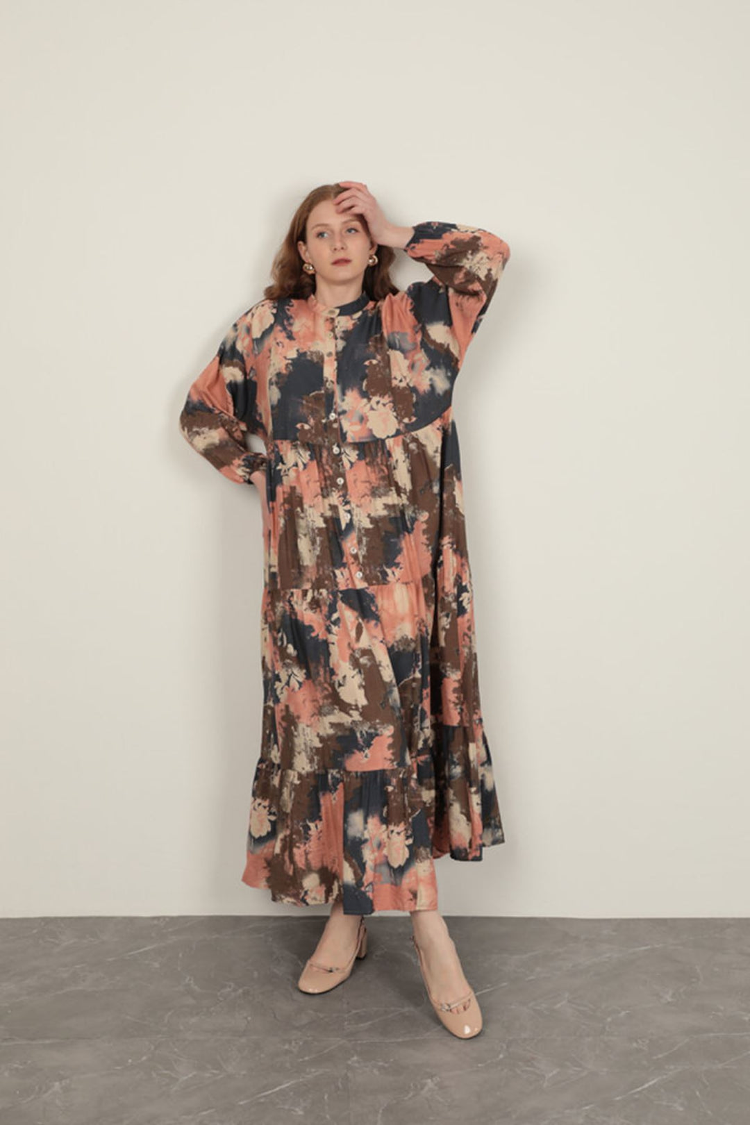 KKT Watercolor Pattern Women Dress-Pink - Perpignan