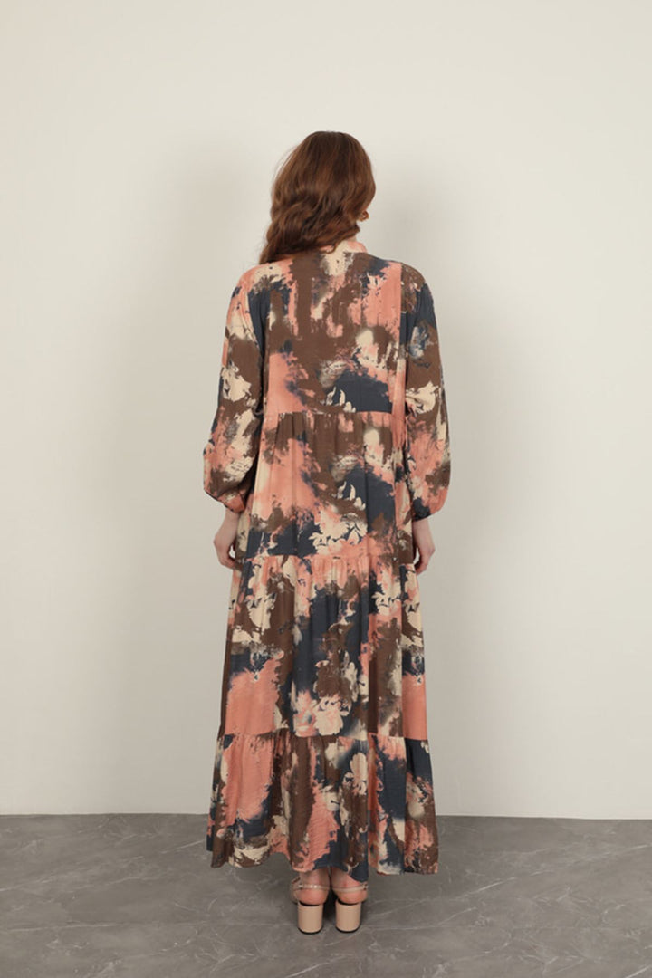 KKT Watercolor Pattern Women Dress-Pink - Perpignan