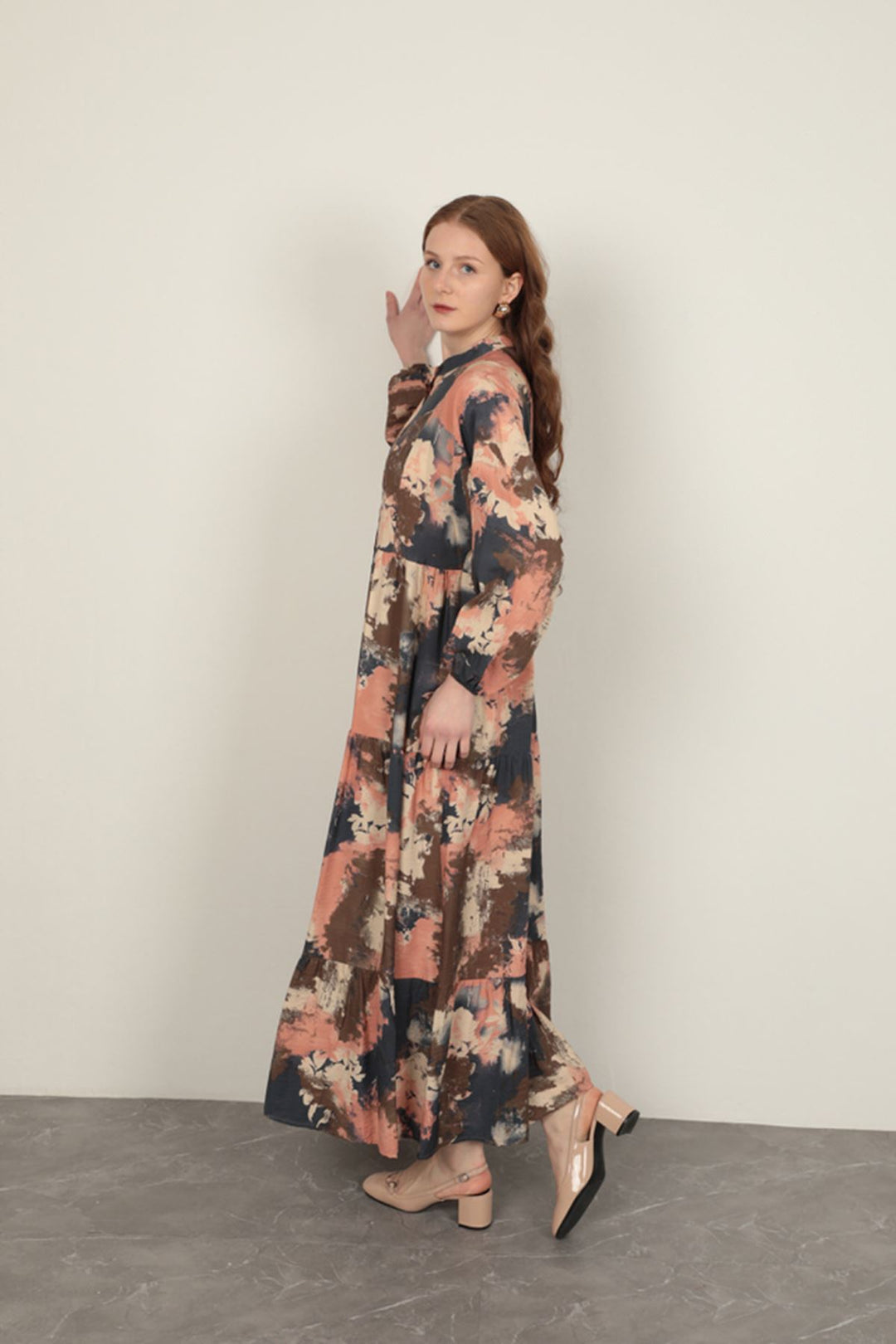 KKT Watercolor Pattern Women Dress-Pink - Perpignan
