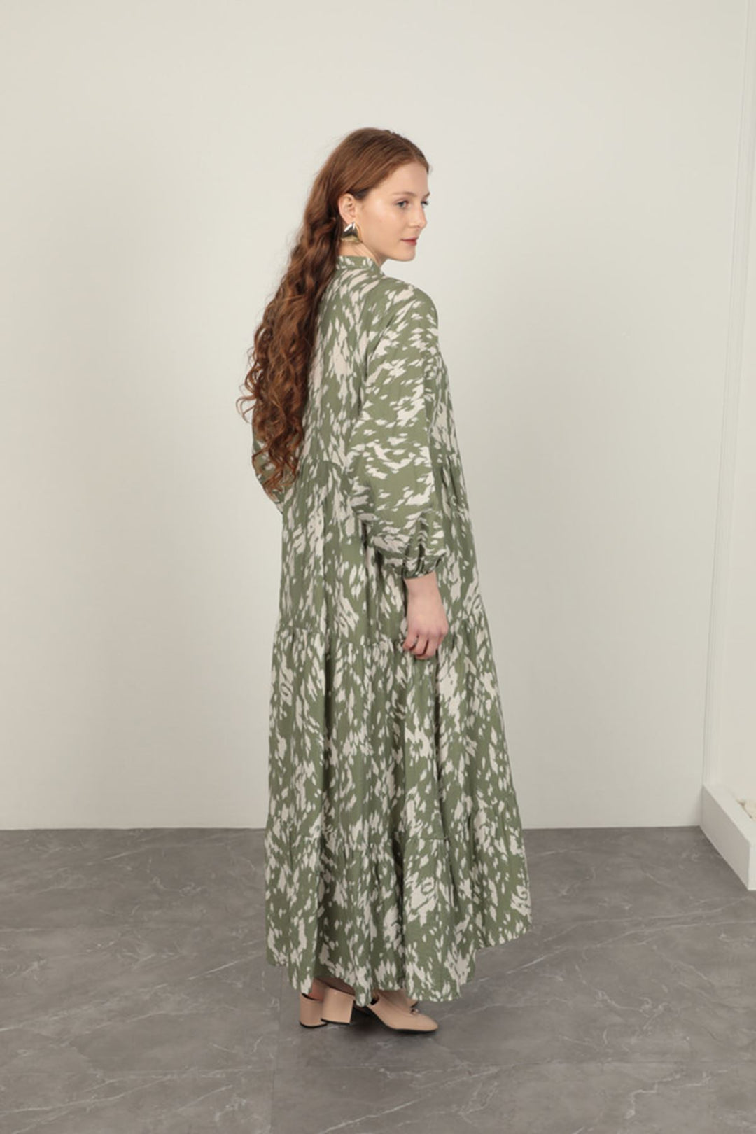 KKT Brush Pattern Women's Dress-Khaki - Marlboro