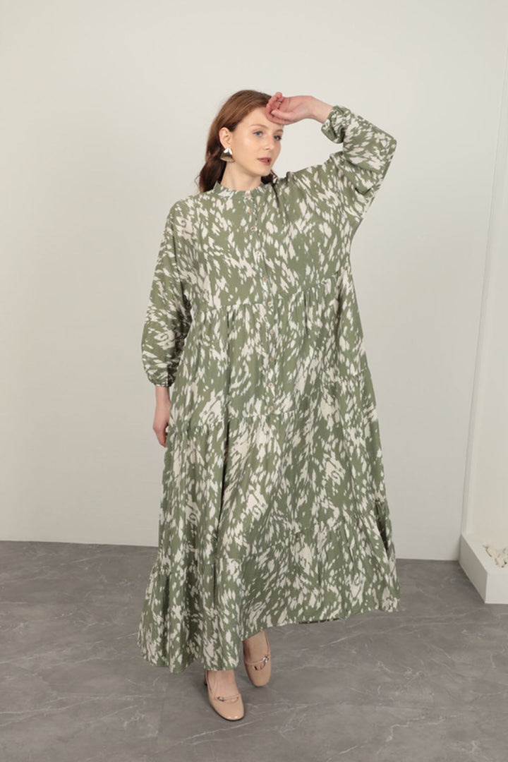KKT Brush Pattern Women's Dress-Khaki - Marlboro