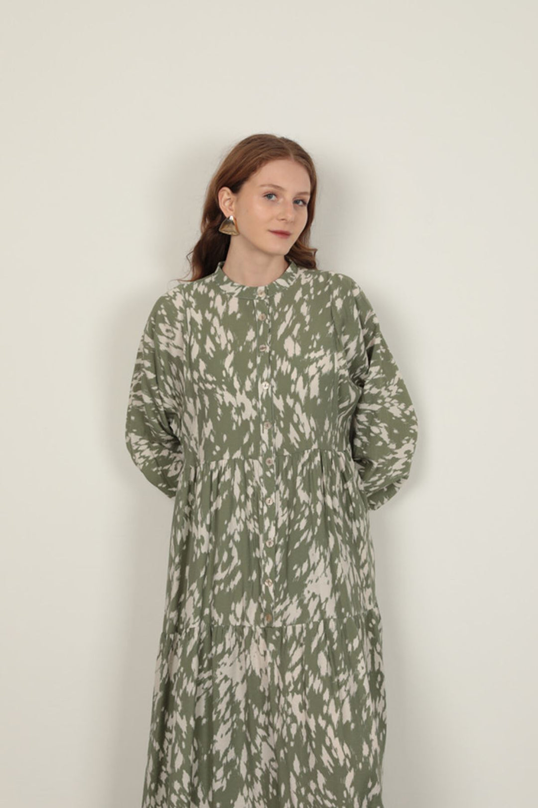 KKT Brush Pattern Women's Dress-Khaki - Marlboro