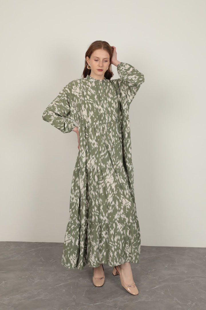 KKT Brush Pattern Women's Dress-Khaki - Marlboro
