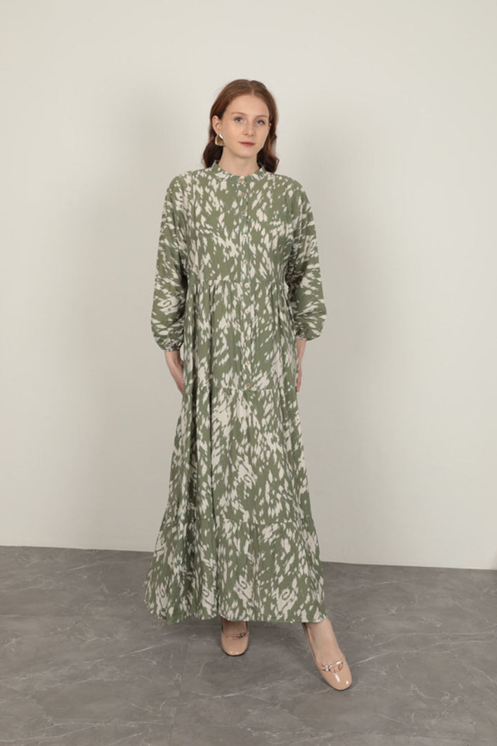 KKT Brush Pattern Women's Dress-Khaki - Marlboro