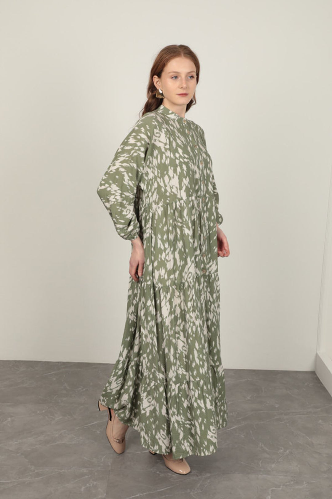 KKT Brush Pattern Women's Dress-Khaki - Marlboro