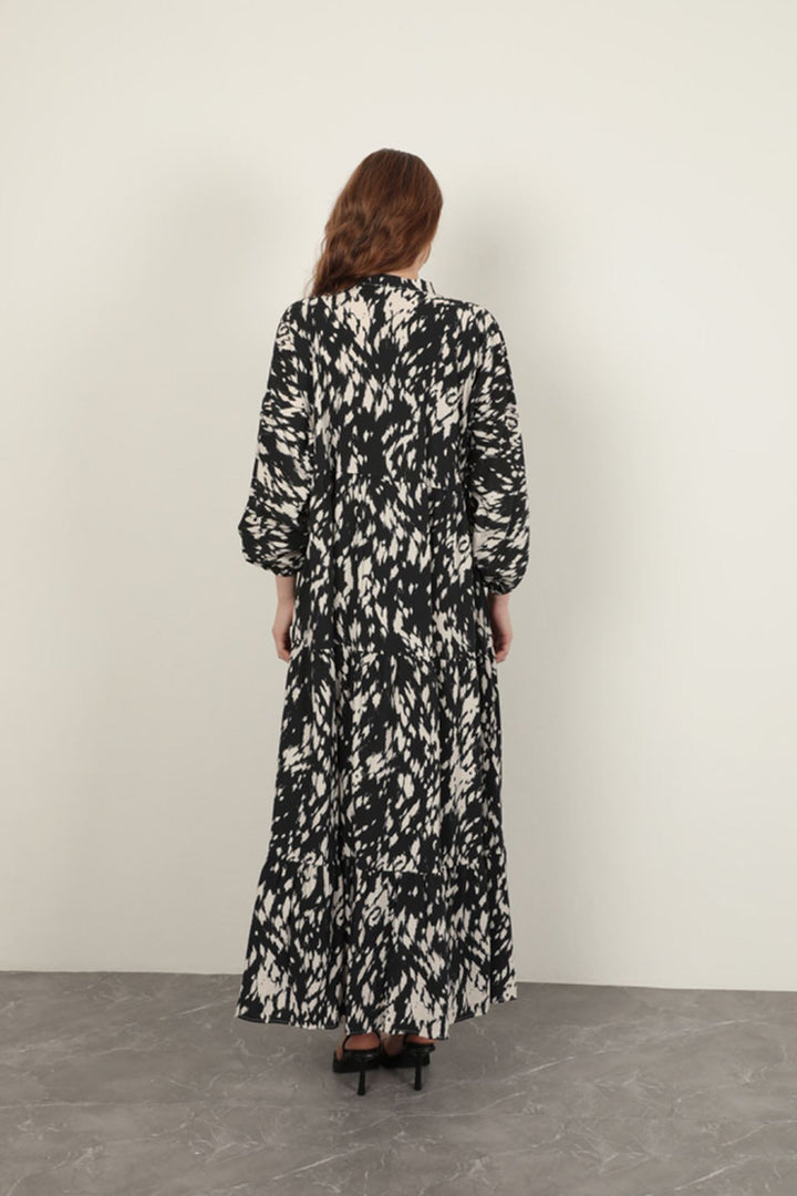 KKT Brush Pattern Women's Dress-Black - Santiago Tuxtla