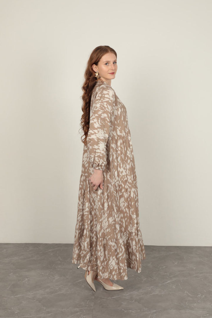 KKT Brush Pattern Women's Dress-Mink - Sydney