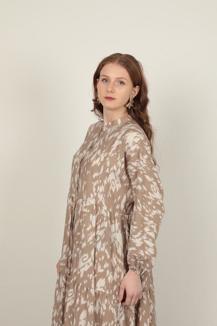 KKT Brush Pattern Women's Dress-Mink - Sydney