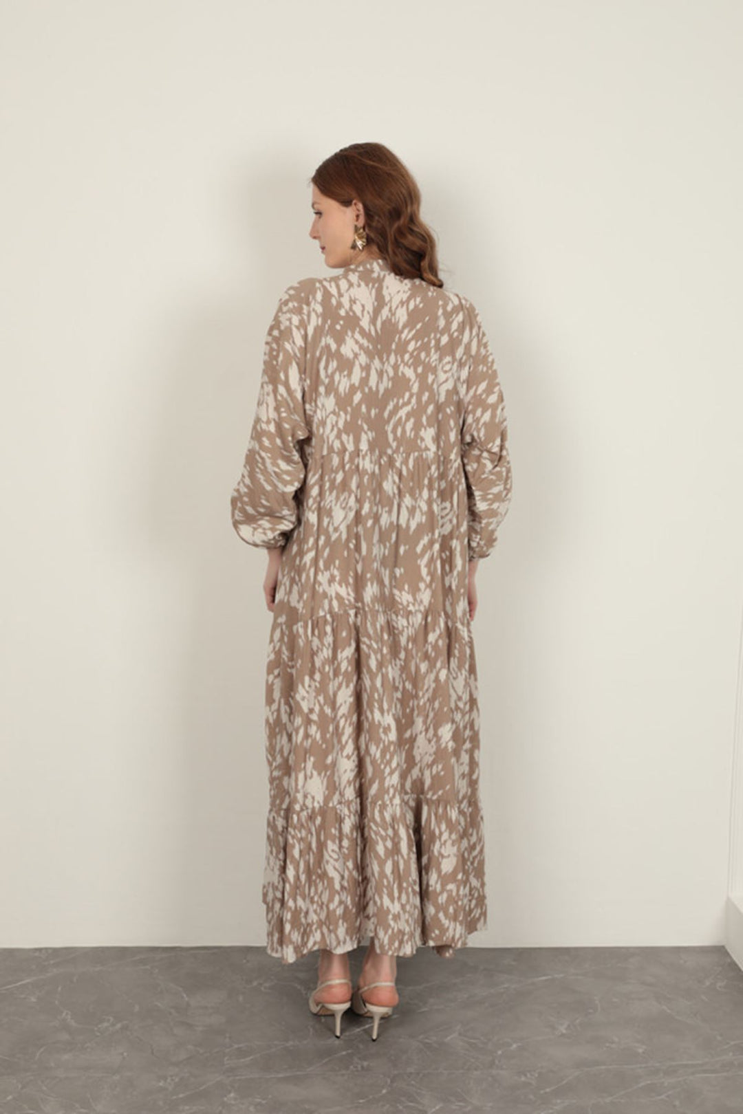 KKT Brush Pattern Women's Dress-Mink - Sydney