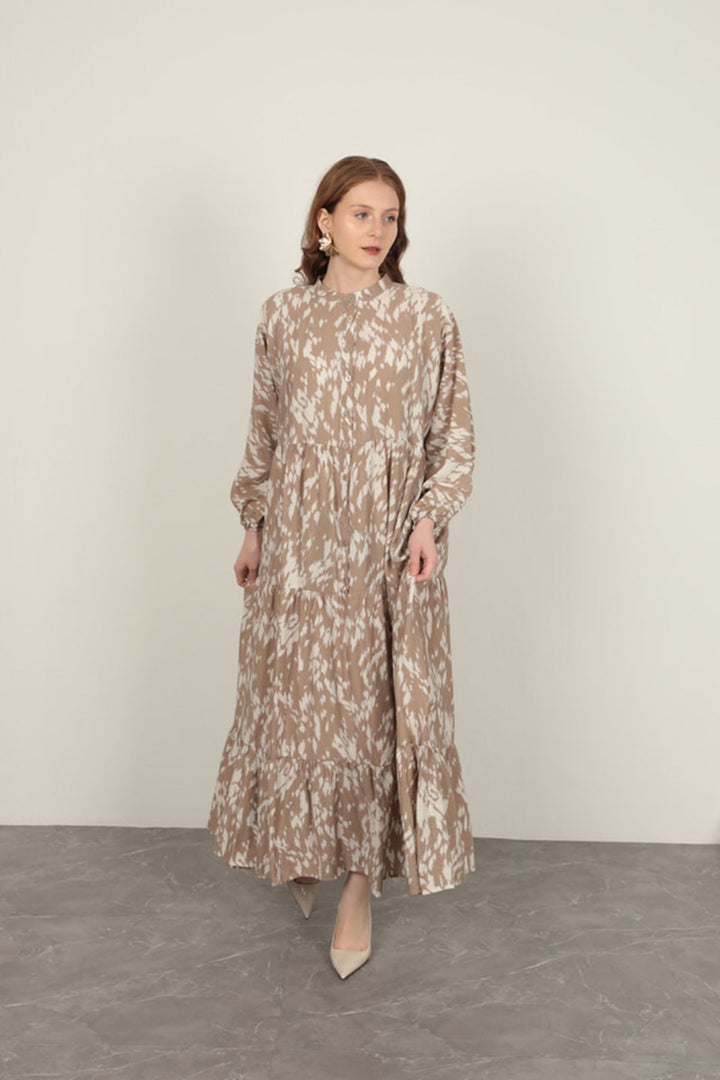 KKT Brush Pattern Women's Dress-Mink - Sydney