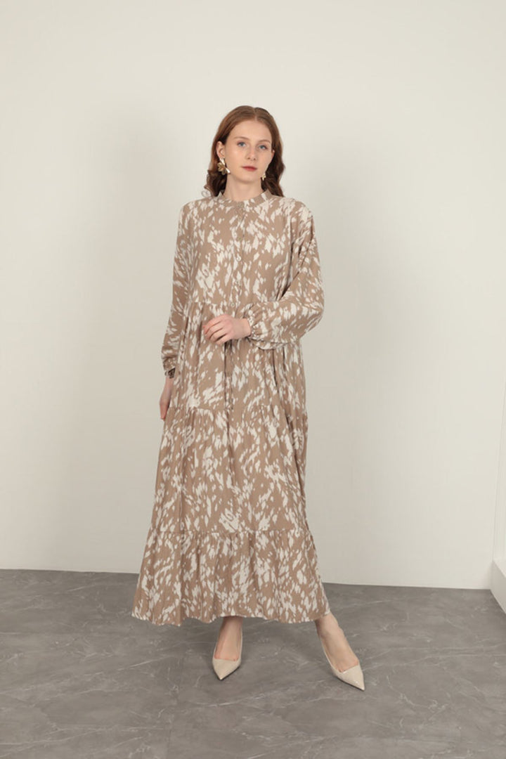 KKT Brush Pattern Women's Dress-Mink - Sydney